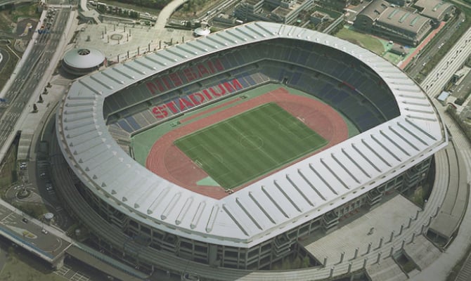 スタジアムの空撮画像